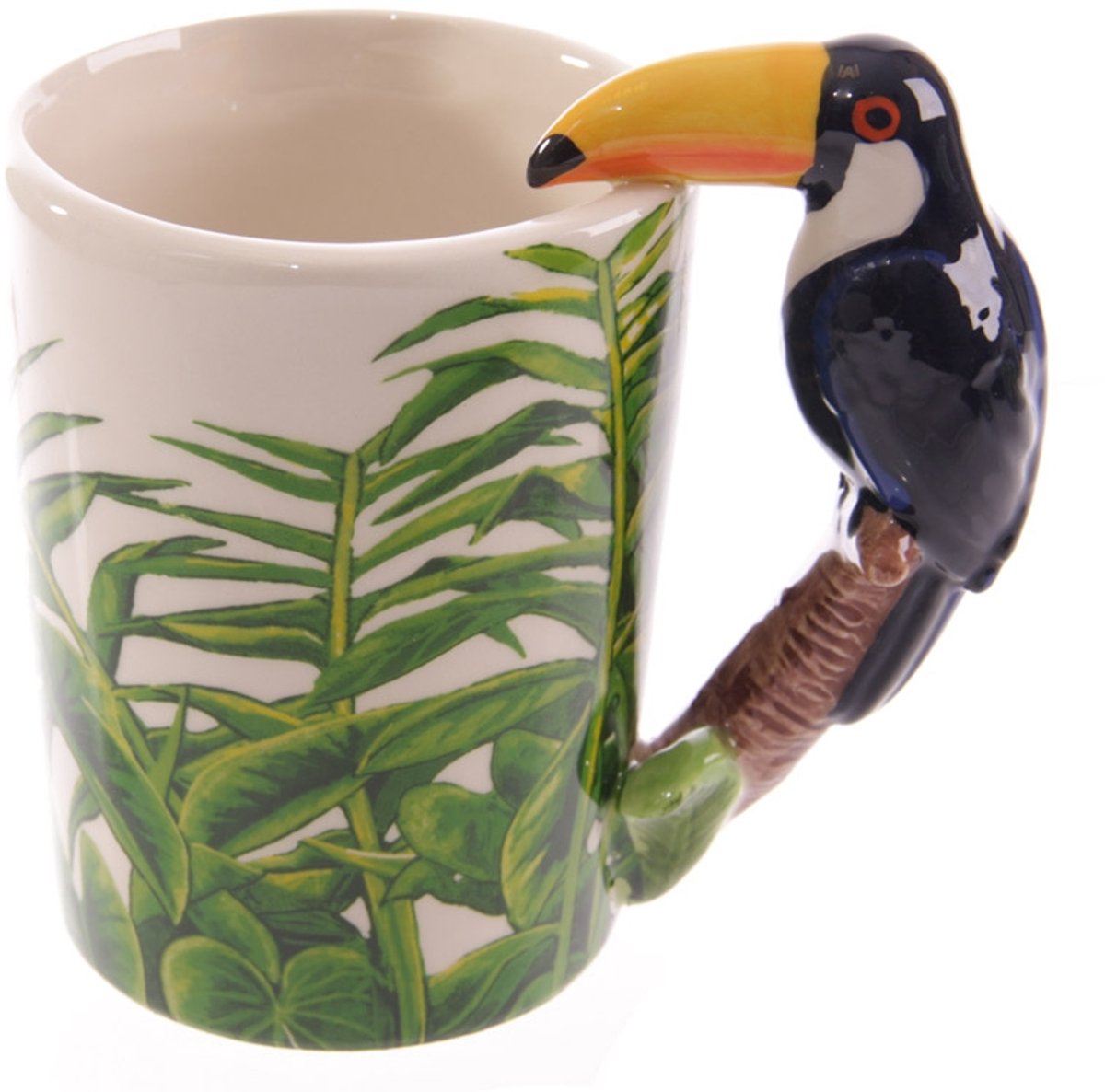 Mug Puckator avec anse toucan – tasse en faïence – 13 x 8 x 13 cm