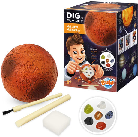 Buki France Buki - creuser des pierres sur la planète Mars - set à creuser - jouets éducatifs - découvrir et collecter des pierres.