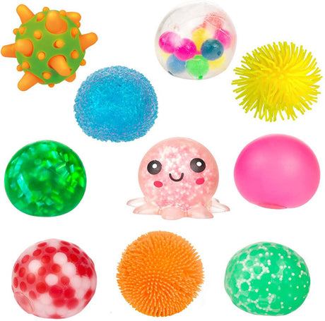 Toi-toys balles à presser 5cm boîte de 10 pièces