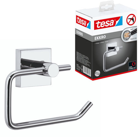 Porte-rouleau papier toilette Tesa® ekkro, métal chromé brillant, autocollant