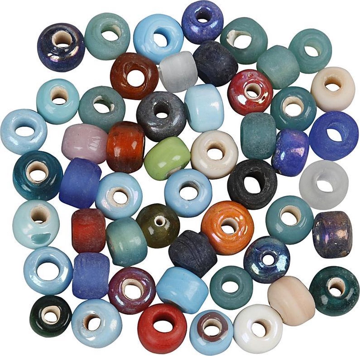 Société créative https: www.ccobby.nl perles de verre-d-9-mm-taille du trou-2-5-3-mm-ca-680-piece-various-colors-500-gr-1-box