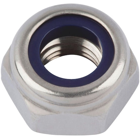 Wurth - DIN 985 acier inoxydable A2 brillant - écrou hexagonal, forme basse, avec pièce de serrage (insert non métallique) DIN 985 acier inoxydable A2, brillant