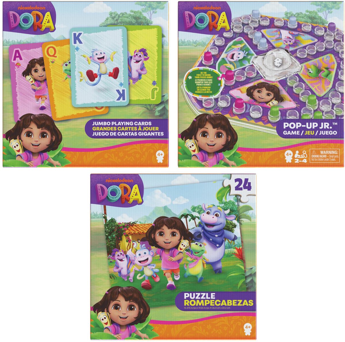 Dora Games Puzzle Package Jeu popup, jeu de cartes, puzzle | 2 pièces