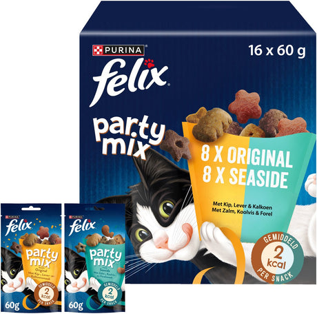 Felix party mix - snacks pour chats - friandises pour chats - bord de mer original - 16 x 60 g