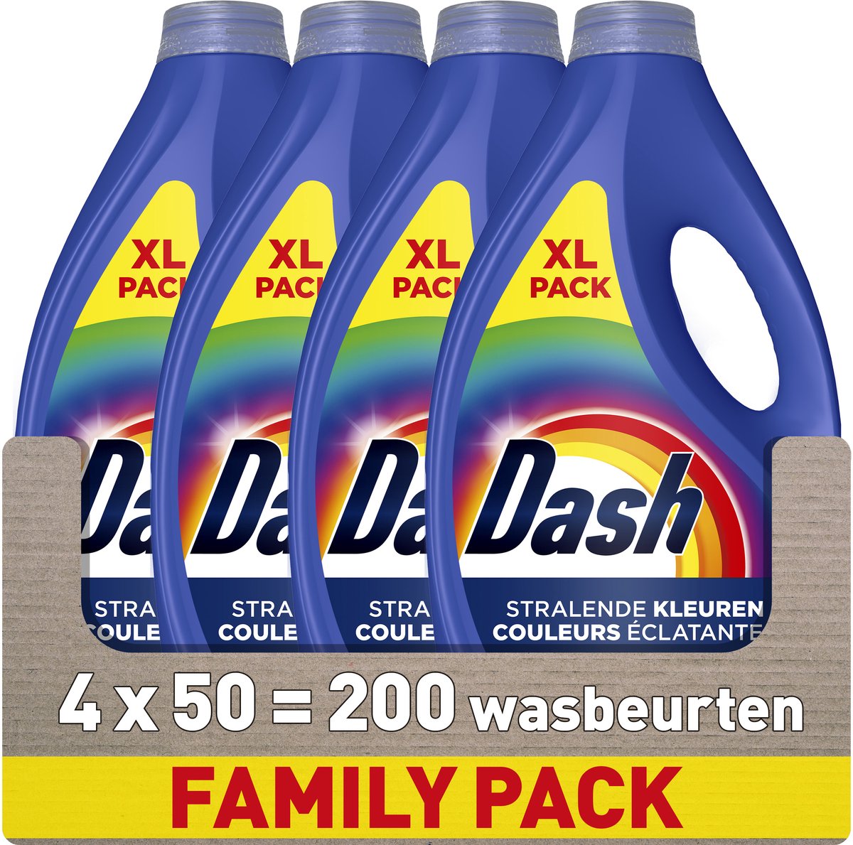 Lessive liquide Dash Washing Power - couleurs brillantes - 4 x 50 lavages