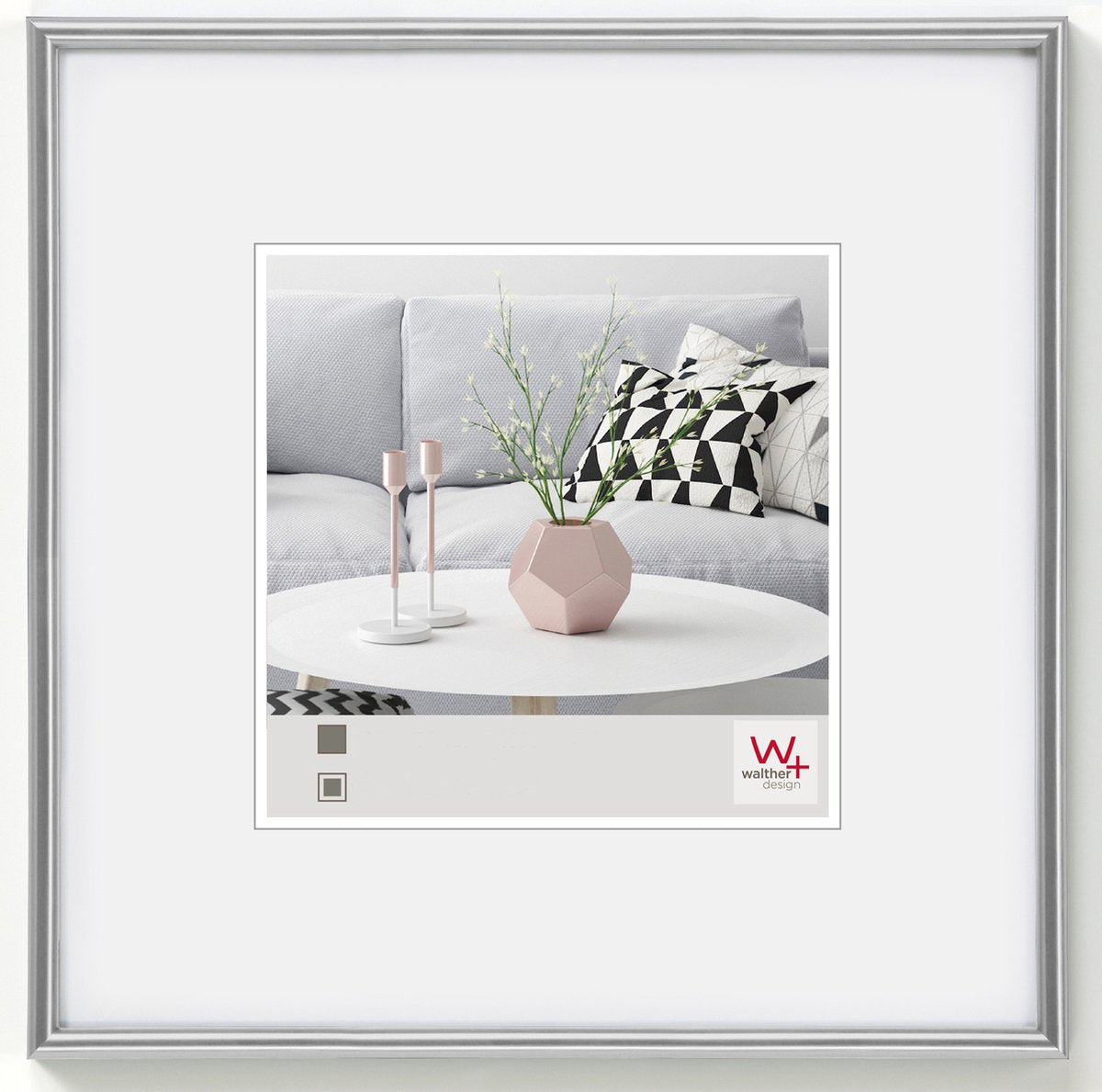 Walther Galeria - cadre en plastique - format photo 30x30 cm - argent