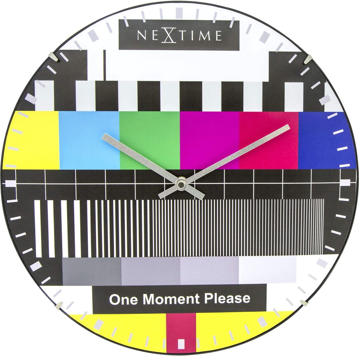 Nexttime ne-3162 horloge murale en verre page de test dôme 35 cm