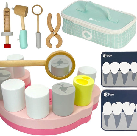 Ensemble de dentiste en bois Classic World World dans un sac de rangement
