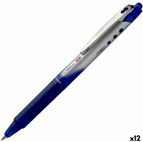Pilot pen roller v-ball 07 rt 0,7 mm boule bleue 12 pièces