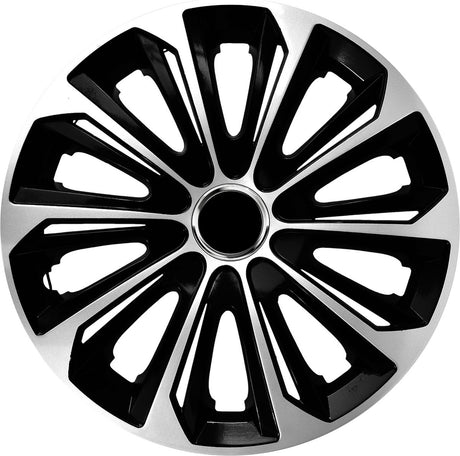 Nrm - Enjoliveurs supplémentaires Stigg 16 - argent noir - lot de 4 pièces - ABS durable résistant