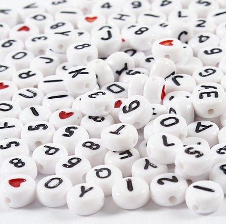 Perles lettre Creativ company blanches 7mm, 200pcs.
