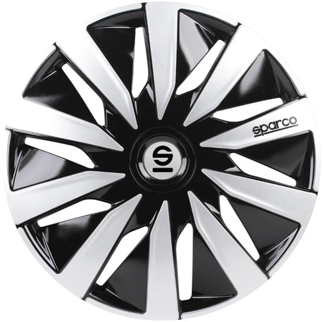SPARCO HUBCAPS LAZIO 15 pouces Ensemble d'argent noir de 4