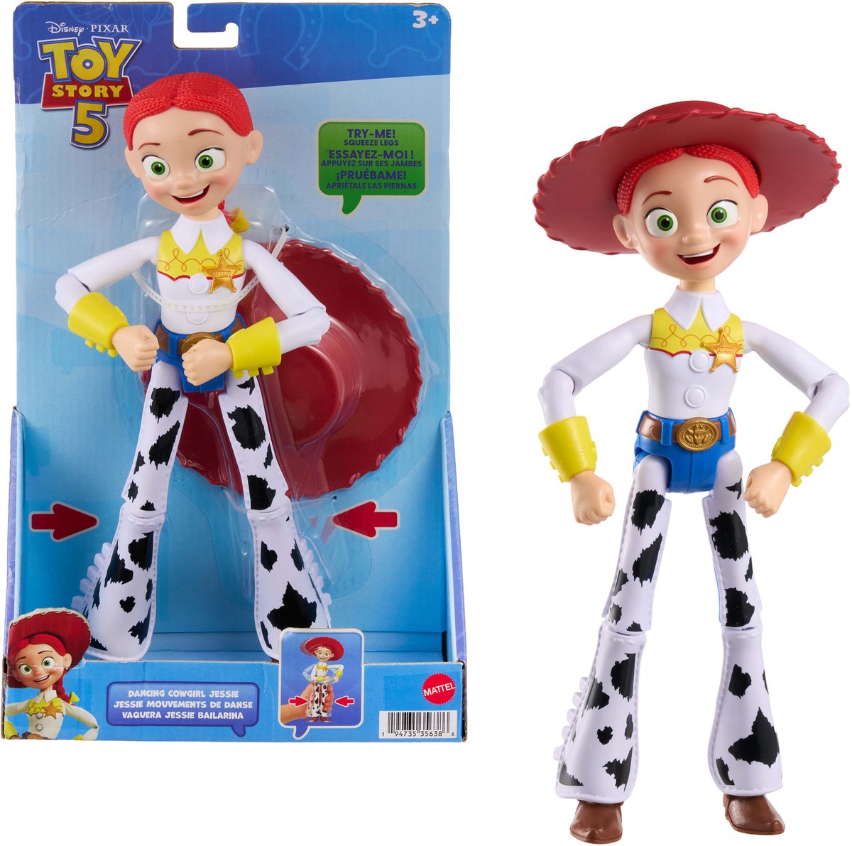 Mattel Disney et Pixar Toy Story 5 grande figurine Jessie 30 cm - jouet mobile cowgirl dansante