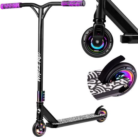 Trottinette Lionelo whiz - roues en polyuréthane de 110 mm - guidon en T - capacité de charge de 100 kg - roulements ABEC-9 - pour garçons et filles