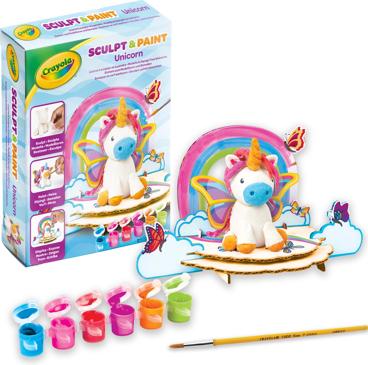 Crayola - paquet de loisirs - petite licorne - pâte à modeler auto-durcissante - pour enfants