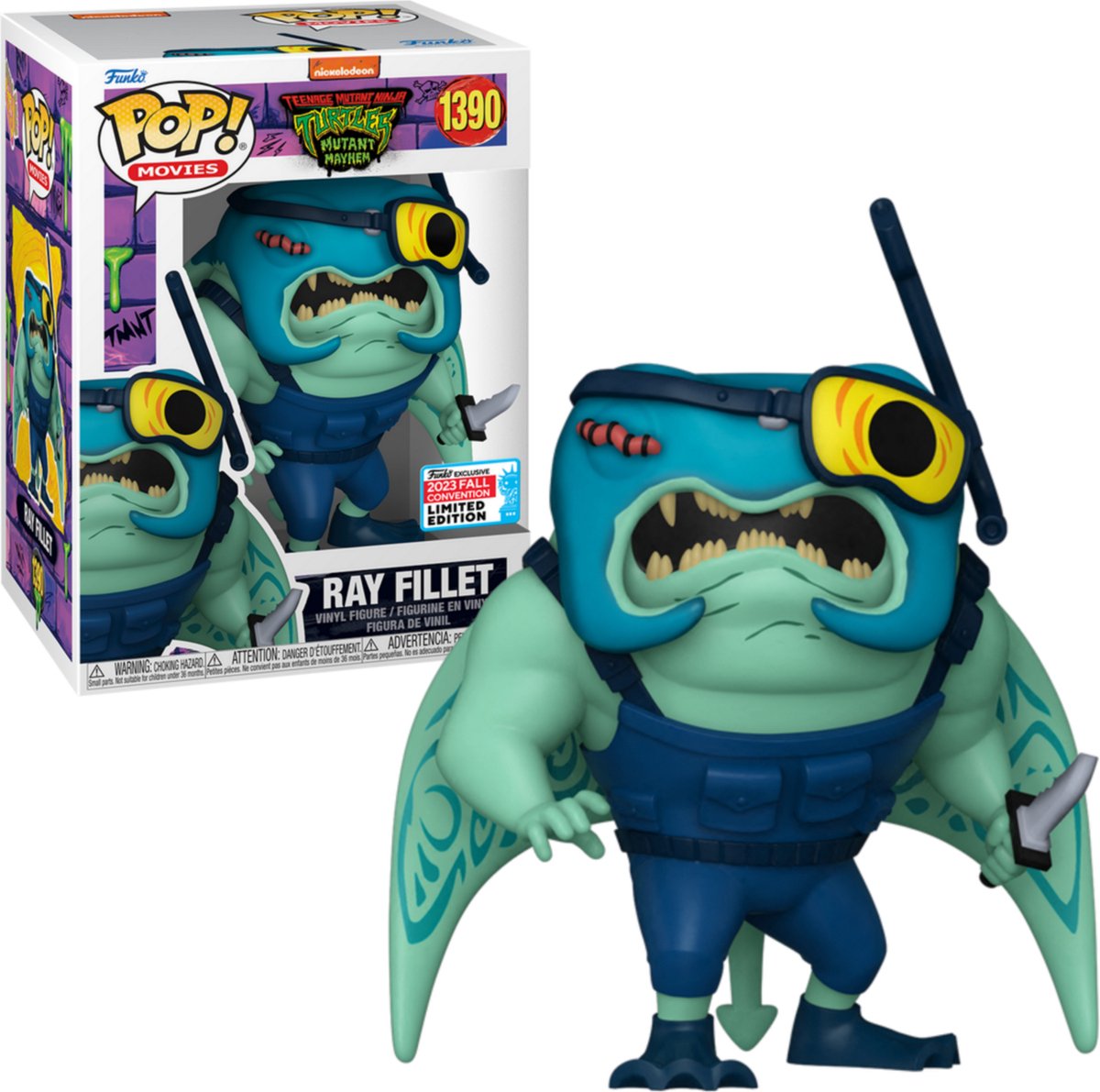 Funko-pop ! Ray Fillet 1390 Teenage Mutant Ninja Turtles Mutant Mayhem - Nycc 2023 exclusif le