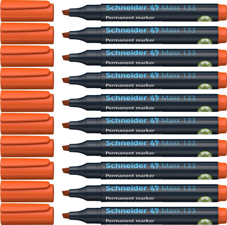 Instruments d'écriture Schneider marqueur permanent Schneider - maxx 133 - pointe biseautée - orange - 10 pièces - s-113306-10
