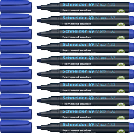 Instruments d'écriture Schneider marqueur permanent Schneider - maxx 133 - pointe biseautée - bleu - 10 pièces - s-113303-10