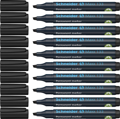 Instruments d'écriture Schneider marqueur permanent Schneider - maxx 133 - pointe biseautée - noir - 10 pièces - s-113301-10