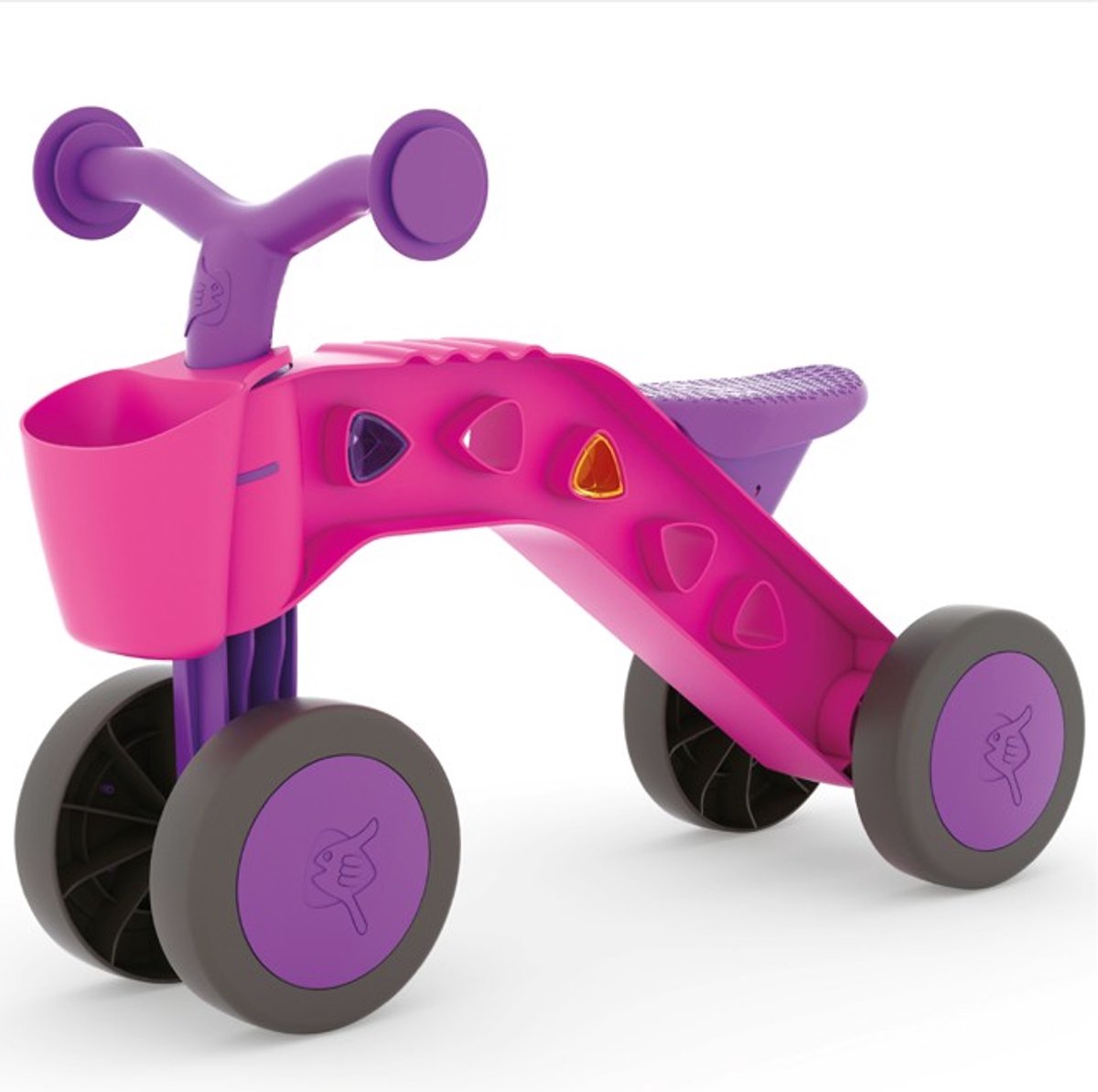 Draisienne Chillafish 1 an pour filles avec blocs de jeu - trotteur pour les tout-petits jusqu'à 3 ans avec panier - rose - léger - pneus antidérapants silencieux pour l'intérieur et l'extérieur - quatre roues stable - modèle itsibitsi