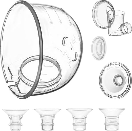 Lionelo fidi free simple set de rechange – jeu de pièces de rechange pour tire-lait fidi free simple – 5 téterelles en silicone + membrane, pièce de connexion pour plateau – hygiéniquement compatible