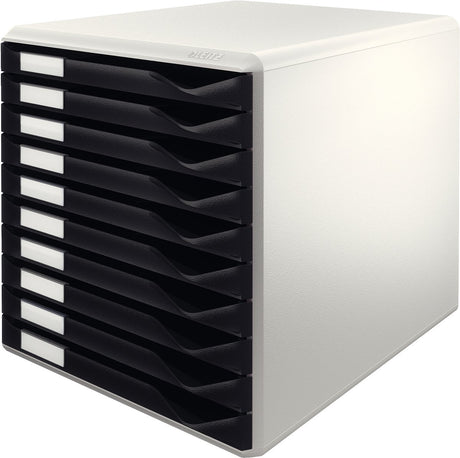 Caisson à tiroirs Leitz avec 10 tiroirs - blanc noir