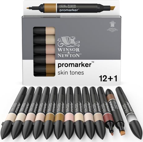 Winsor Newton 0290172 Pro Marker 12 tons de peau | marqueurs de mise en page professionnels marqueurs à alcool