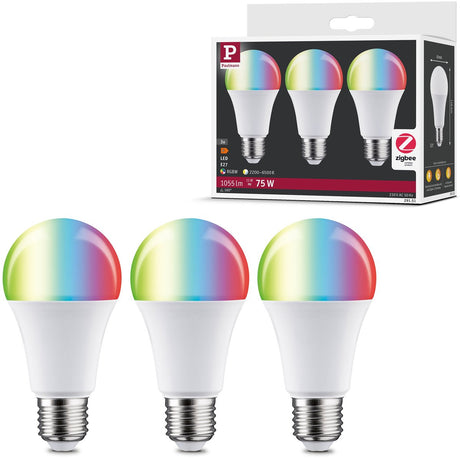 Paulmann Standard 230 V Smart Home ZigBee 3.0 Ampoule LED E27 3x1055LM 3x11W RGBW+ Intensité variable Mat