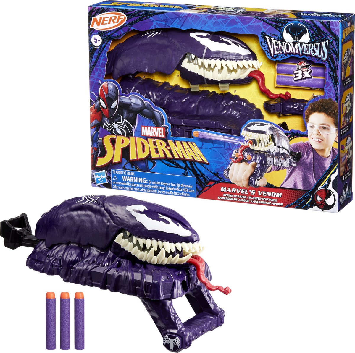 Spider-man marvel venomversus marvel's venom strike - jouet blaster - nerf - jouets de jeu de rôle - accessoire d'habillage
