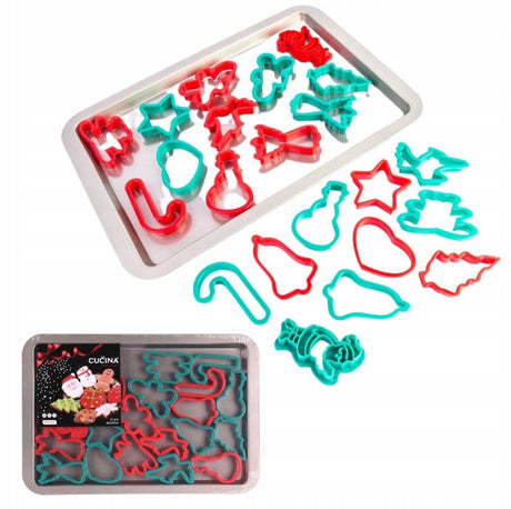 Emporte-pièces maison avec plaque à pâtisserie de Noël, 22 pcs.