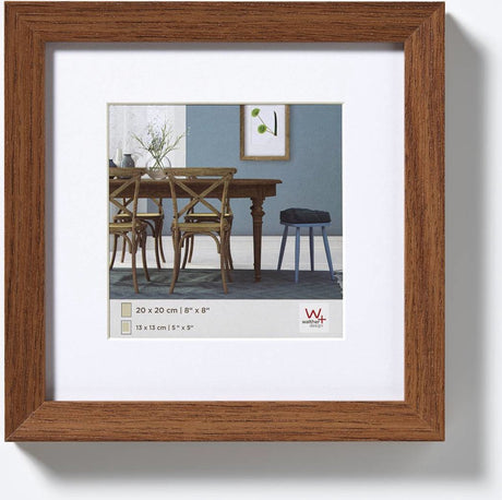 Walther fiorito - cadre en bois mdf - format photo 20x20 cm - chêne foncé