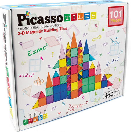 Tactique de tuiles Picasso - jouets de construction - tuiles magnétiques - tuiles magnétiques - ensemble de jeu - jouets à tige - jouets de construction créatifs - 101 pièces - à partir de 3 ans