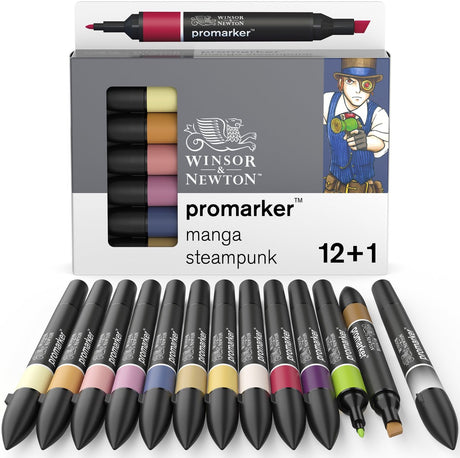 Winsor Newton promarker™ 12+1 ensemble manga steampunk | marqueurs de mise en page professionnels marqueurs à alcool