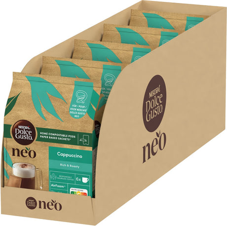 Dosettes de café et sachets cappuccino Nescafé dolce gusto neo - 5x 6 dosettes + 6 sachets pour 6 tasses de café