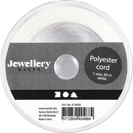 Crétiv Company Polyester Cord White, 50m
