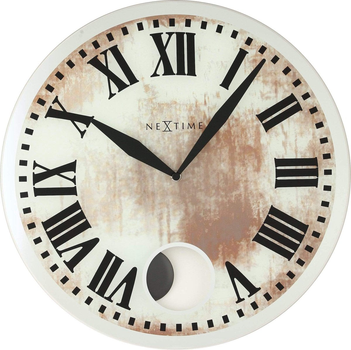 Nexttime romana – horloge murale – 43 × 4,2 cm – verre – blanc