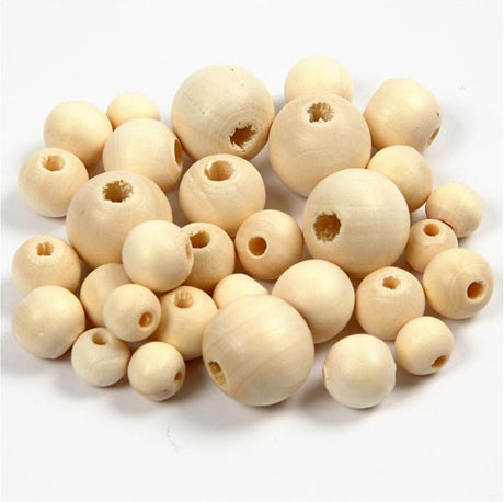 Société créative https: www.ccobby.nl perles-en-bois-d-8-10-12-15-mm-taille du trou-2-3-mm-ca-532-piece-175-gr-400-ml-1-bucket