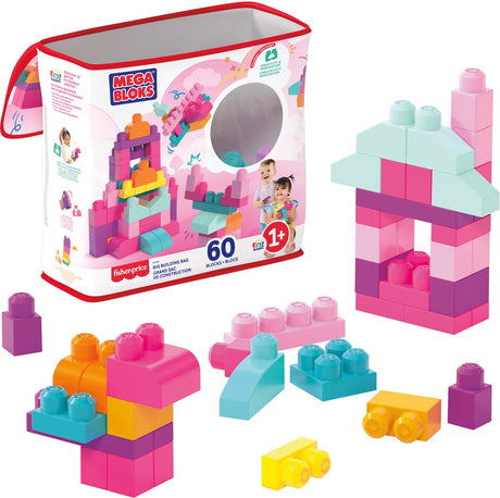 Mega Bloks grand sac de construction 60 pièces rose