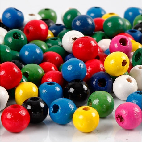 Société créative https : www.ccobby.nl perles-en-bois-d-8-mm-taille-du-trou-2-mm-environ-80-pièces-divers-couleurs-15-gr-1-boîte