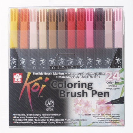 Ensemble de stylos pinceaux de coloration Sakura koi, 24 couleurs
