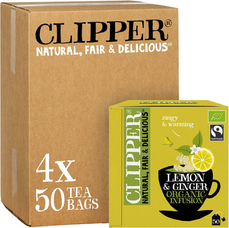 Clipper tea clipper - thé bio - citron gingembre - citron gingembre - 4x 50 sachets de thé