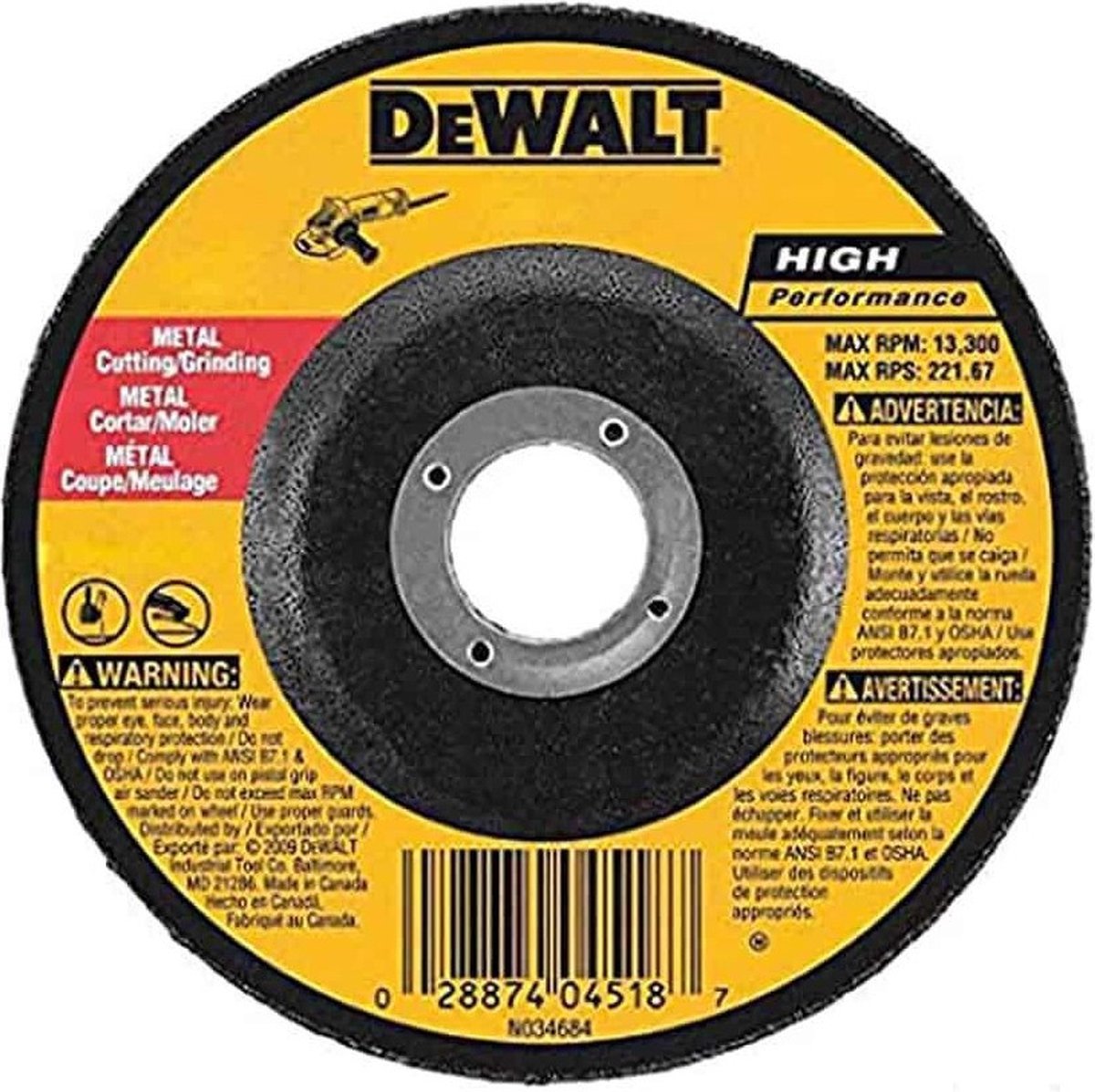 Dewalt accessoires extreme 2x disque de meulage pour métal | 125 x 6,0 x 22,2 mm-dx7941-ae