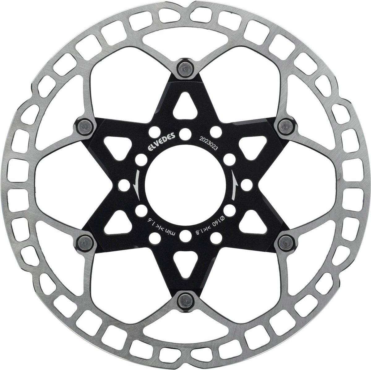 Disque de frein Elvedes 6 trous Ø160 mm t = 1,8 mm léger