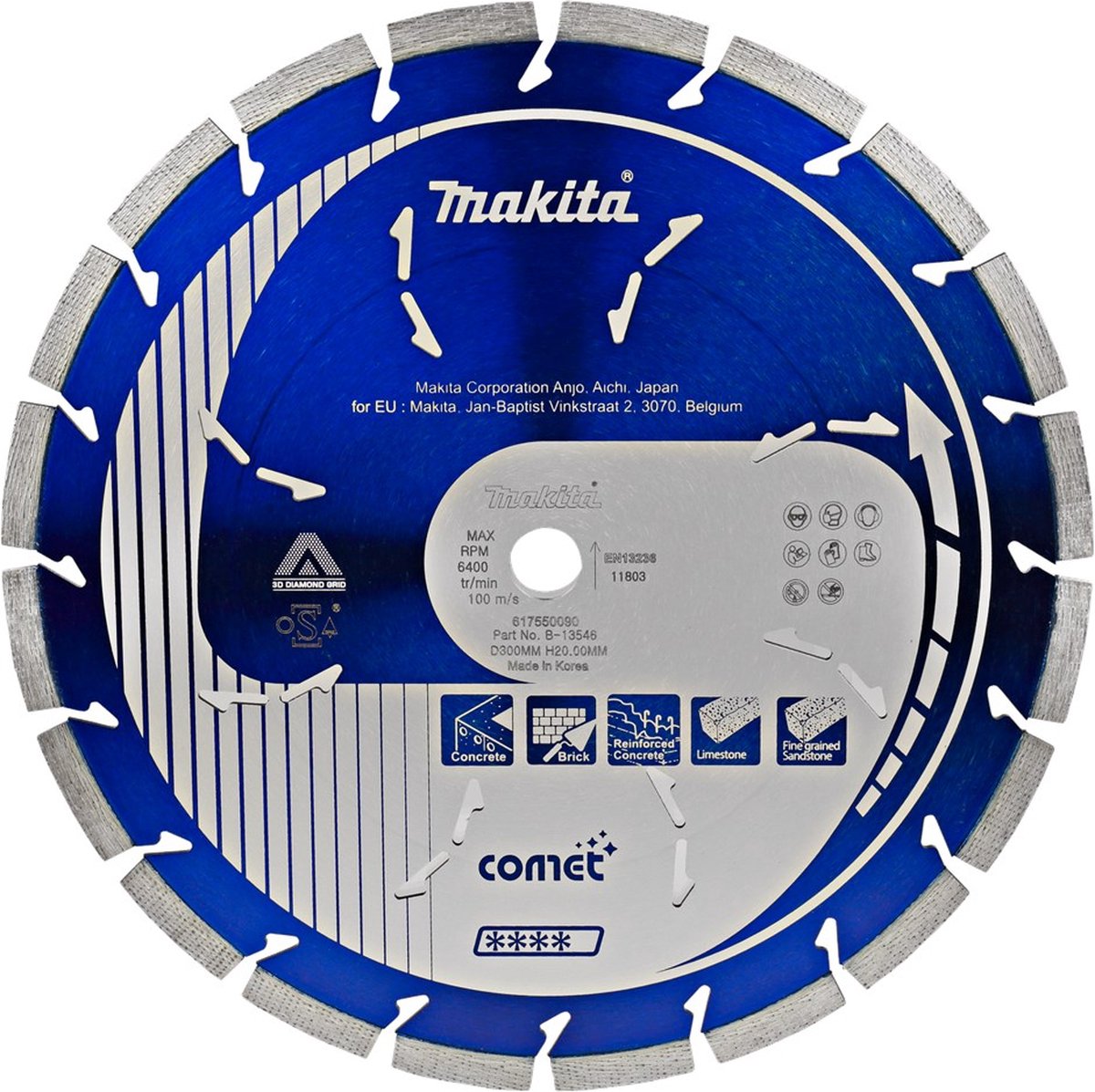 Disque à tronçonner diamanté Makita comète 230 x 22,23 x 10 mm - comète
