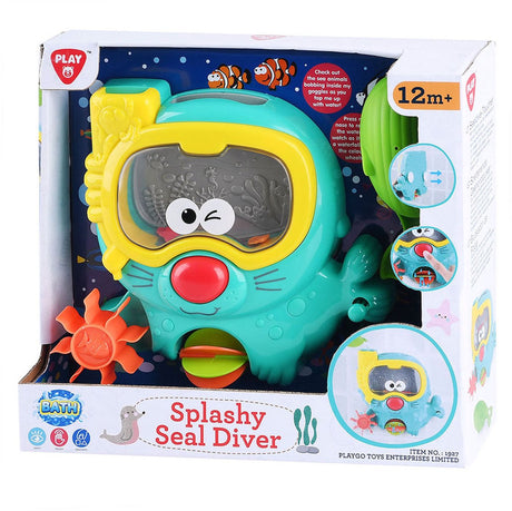 Jouet de bain Playgo, sceau éclaboussant avec lunettes de plongée