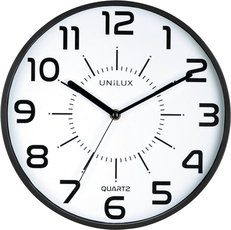 Horloge pop Unilux - noire - ø 28 - ronde - silencieuse