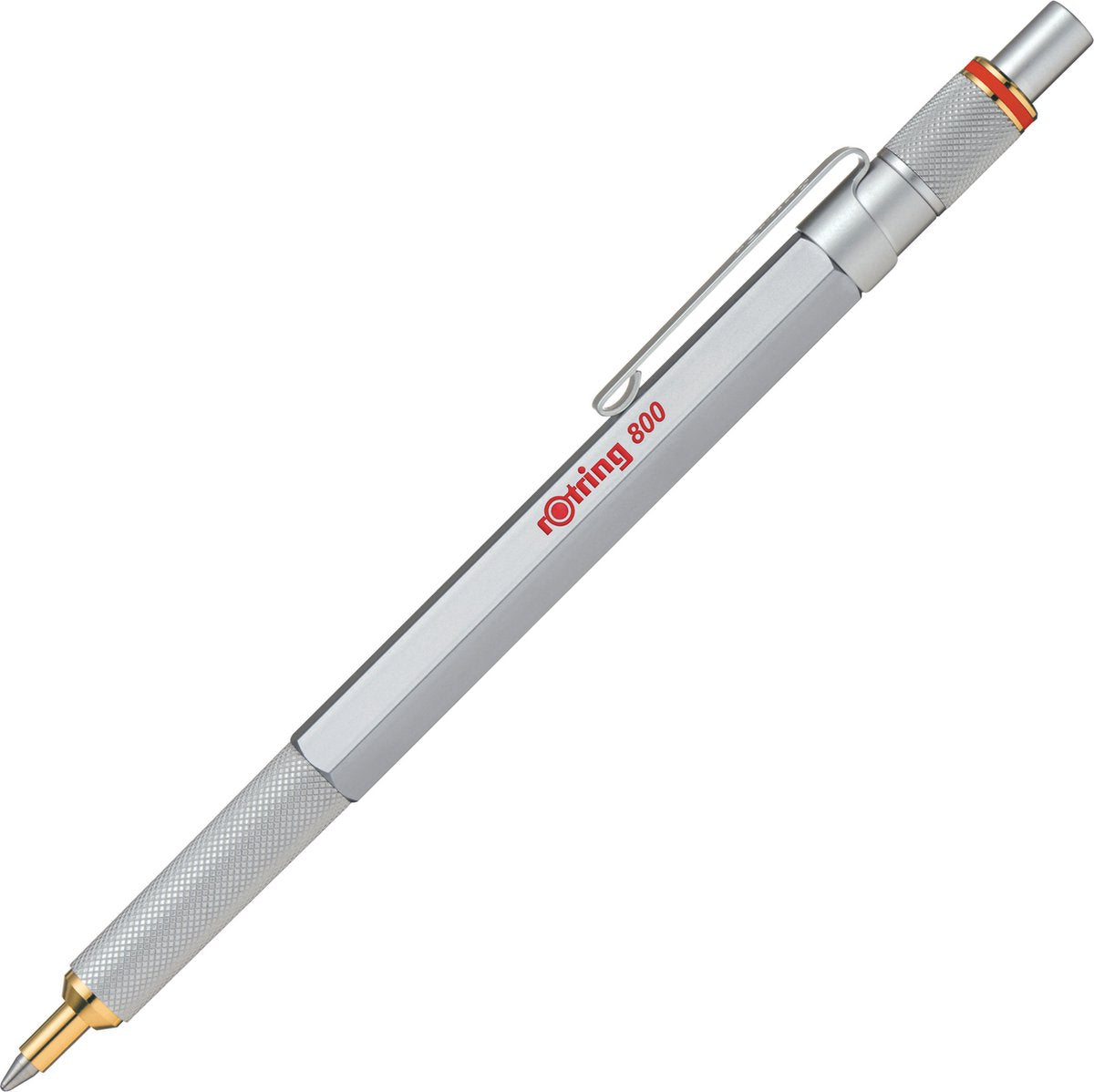 Rotring 800-balpen | medium punt | zwarte inkt | zilveren behuizing | navulbaar