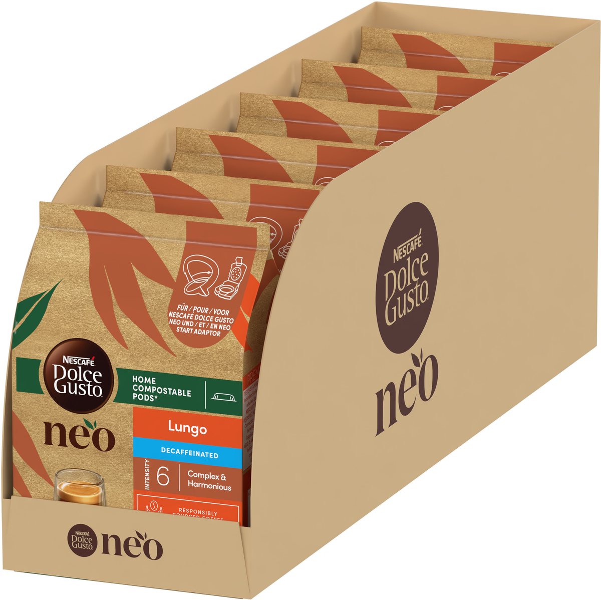 Nescafé dolce gusto neo dosettes de café Lungo décaféiné - 6x12 dosettes pour 12 tasses de café