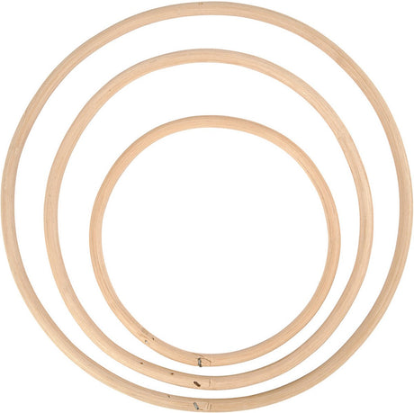 Creativ company anneaux en bambou 15,3-25,5 cm naturel 3 pièces
