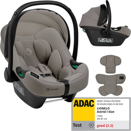 Siège auto Lionelo Astrid i-size – adac 5 étoiles – 40-87 cm – rwf – mousse à mémoire de forme – appui-tête réglable (7 cm) – ceintures holmbergs – compatible avec poussette à base isofix – norme i-size – light safe